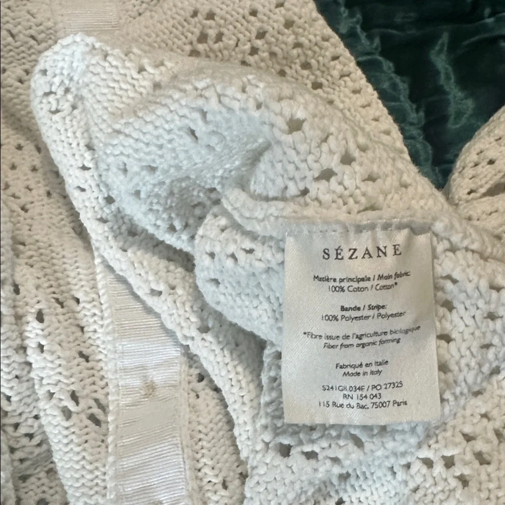 Sézane Capucine White Eyelet Knit Cardigan Sweater Small - Picture 6 of 8